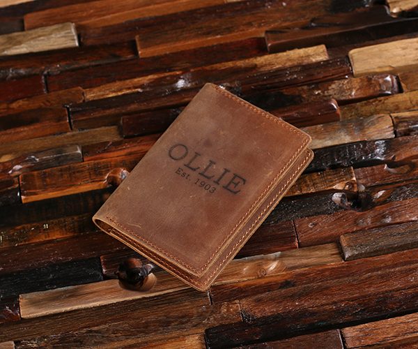 Personalized Leather Passport & Travel Document Wallet