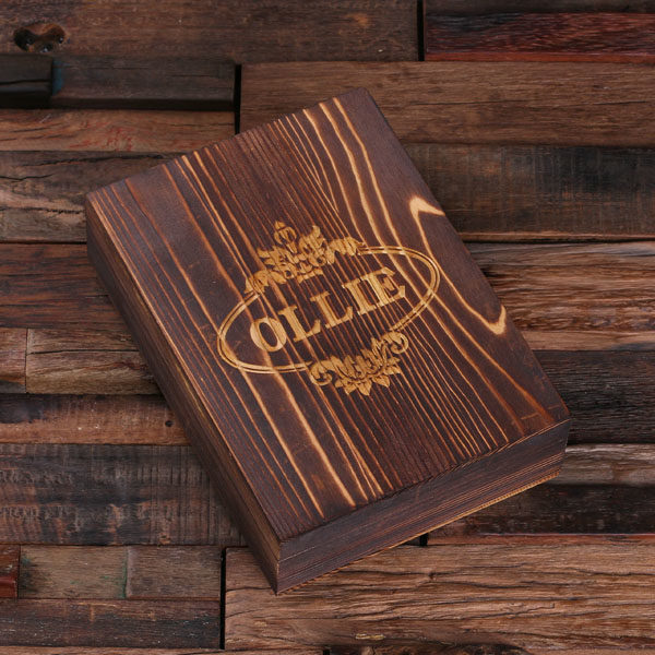 Personalized Leather Sketchbook Diary & Keepsake Wood Box