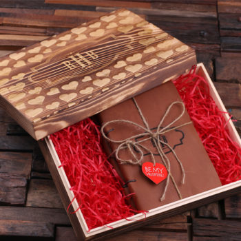 Personalized Valentine’s Day Leather Journals & Box Gift Set T-025102