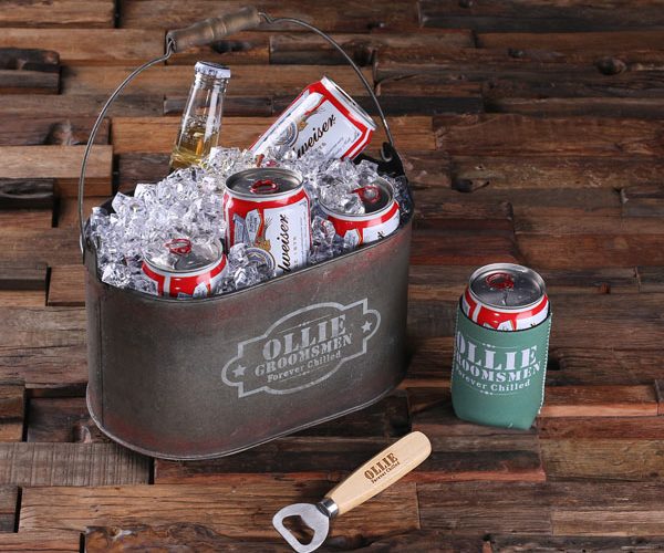Personalized Ice Bucket, Beer Can Holder & Bottle Opener T-025306