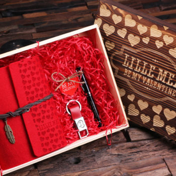 Women’s Personalized Valentine’s Day 4pc Gift Set & Wood Box T-025104