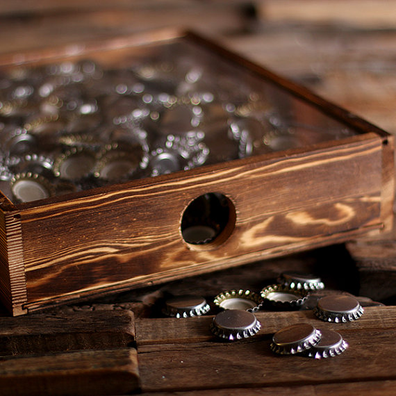 Personalized Large Beer Cap Collecting Box in Various Colors - Teals ...