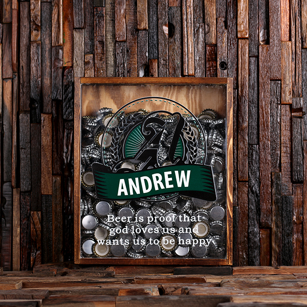 Personalized Large Beer Cap Collecting Box in Various Colors - Teals ...