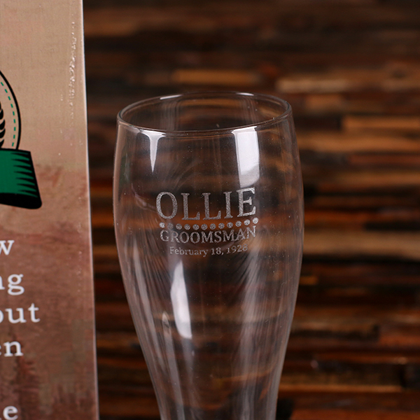 Customized Beer Pint Glass, Bottle Opener & Beer Quote Box
