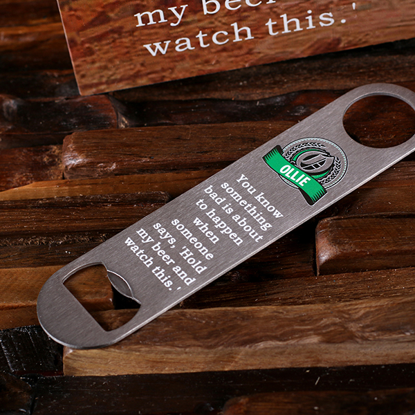 Customized Beer Pint Glass, Bottle Opener & Beer Quote Box Customized Beer Pint Glass, Bottle Opener & Beer Quote Box