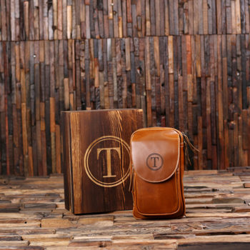 Personalized Leather Dopp Kit Toiletry & Shaving Bag