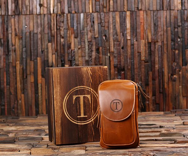 Personalized Leather Dopp Kit Toiletry & Shaving Bag