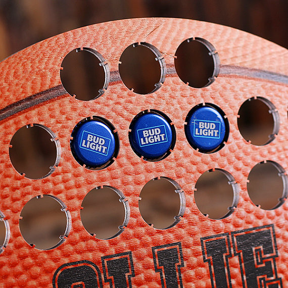 Personalized Basketball Beer Cap Wall Map Father's Day Gift T-025427-D
