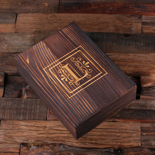 Personalized Felt Journal, Pen & Engraved Wood Box Gift Set