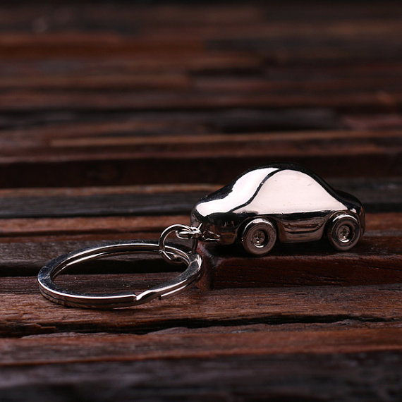 Personalized Polished Stainless Steel Car Design Keychain without Box T-025268