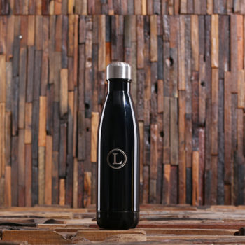 Personalized Water Bottle with Monogram in Black T-025380-Black