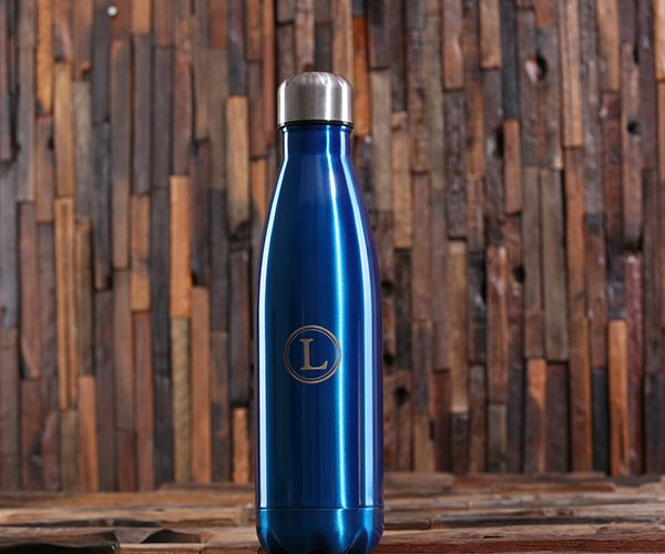 Personalized Water Bottle with Monogram in Blue T-025380-Blue