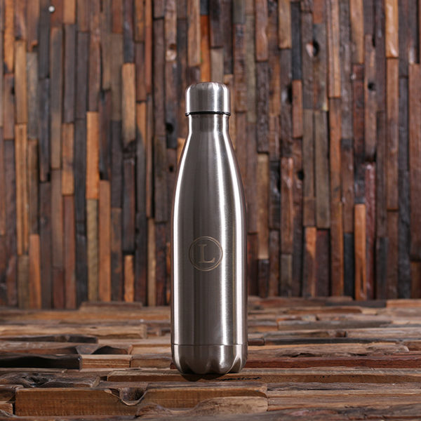 Personalized Water Bottle with Monogram in Grey T-025380-Grey