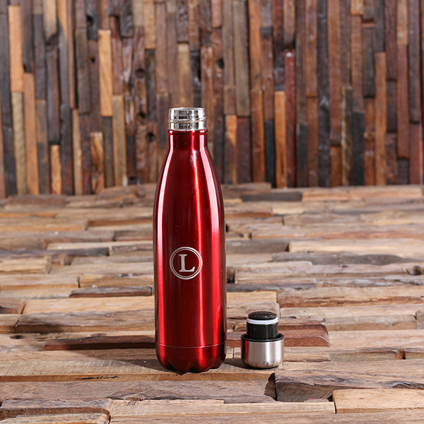 Personalized Water Bottle with Monogram in Red T-025380-Red