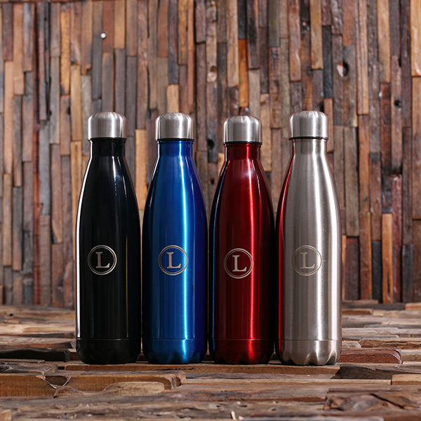 Personalized Water Bottle with Monogram in Various Colors