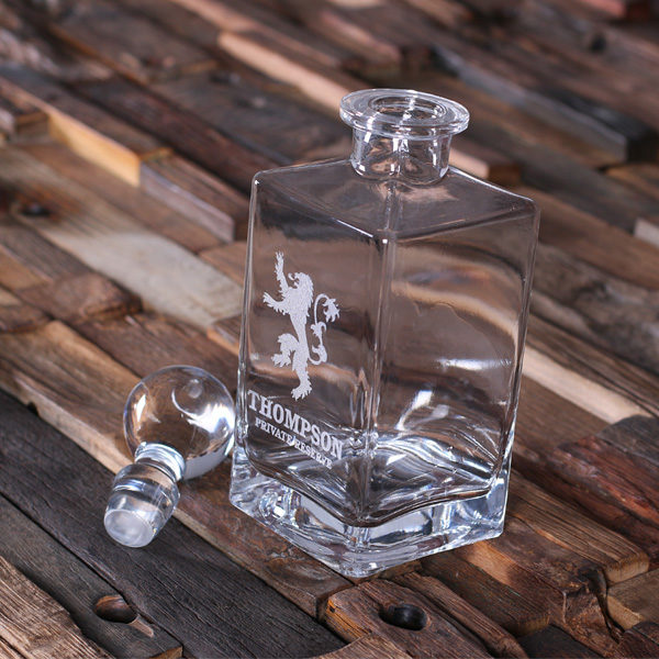 Personalized Whiskey Decanter Engraved Image Closeup T-025283