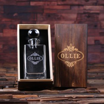 Personalized Whiskey Decanter with Keepsake Wood Box T-025283