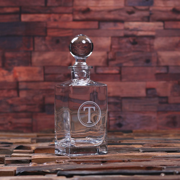 Personalized Whiskey Decanter with Round Stopper for Gift Set T-025287