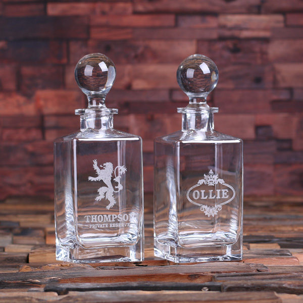 Personalized Whiskey Decanters in Engraving Styles T-025283