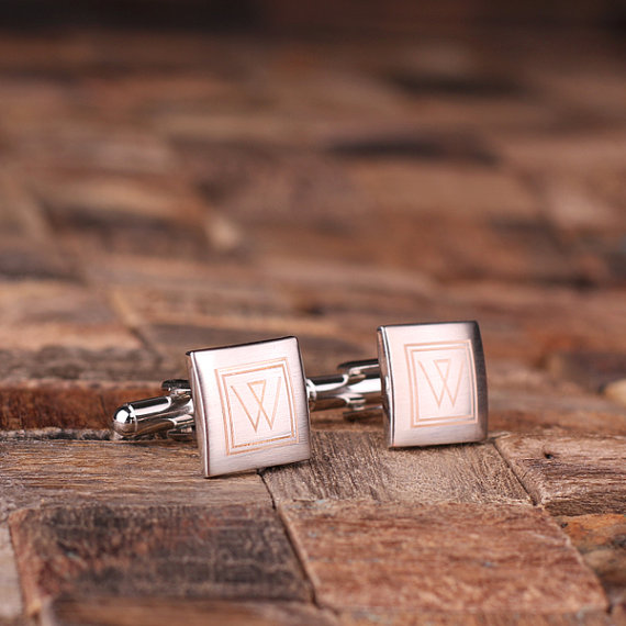 Classic Square Personalized Engraved Cuff Links T-025063