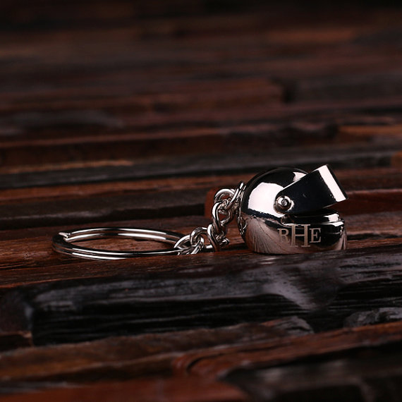 mini motorcycle helmet metal keychain men's