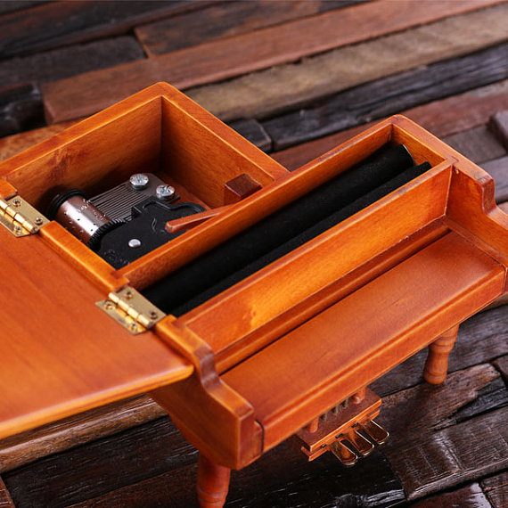 Natural Wood Piano Music Jewelry Box with Almond Finish T-024456-Almond (3)