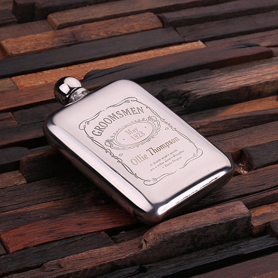 Personalized 6-oz Stainless Steel Flask T-024981