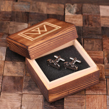 Personalized Batman Cuff Links with Custom Engraving Inside Box T-025068