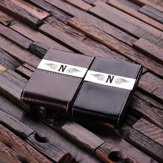 Personalized Black & Brown Business Card Holder T-025051