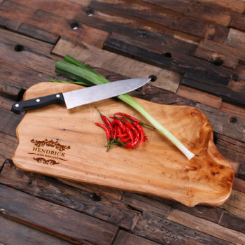 Personalized Cedar Wood Engraved & Monogrammed Cutting Board T-025205