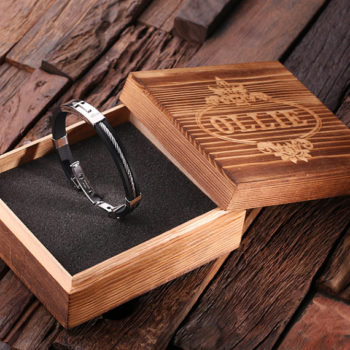 Personalized Christian Motif Stainless Steel Bracelet Inside Box T-024980