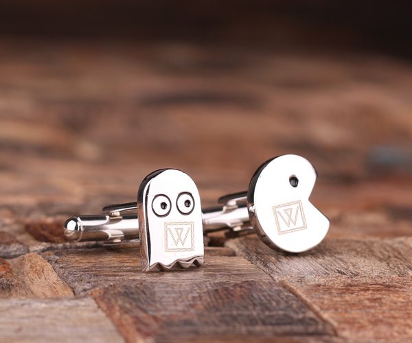 Personalized Engraved Pac-Man Cuff Link Set T-025060
