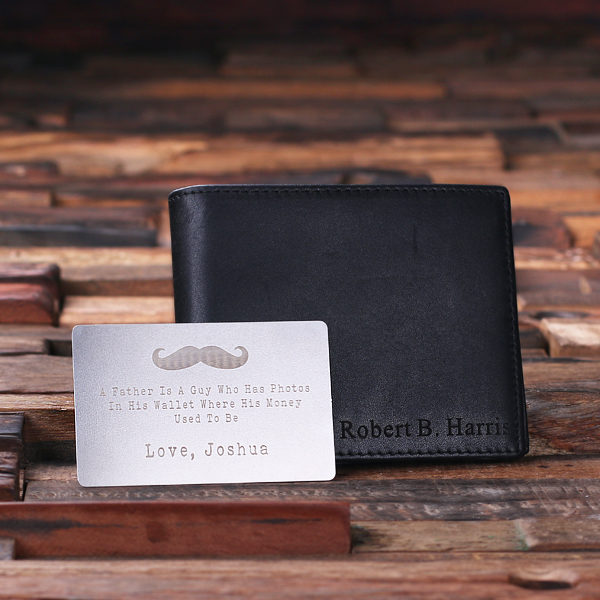 Personalized Genuine Leather Bi-fold Men's Wallet & Wallet Card T-025203