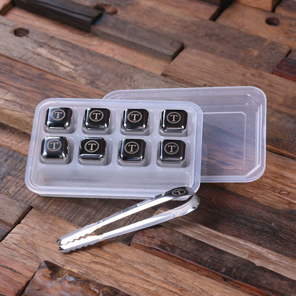 Personalized Ice Tongs & 8 Ice Cubes T-025245