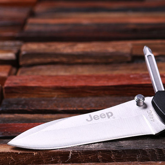 Personalized Jeep Utility Knife Blade Closeup T-025121
