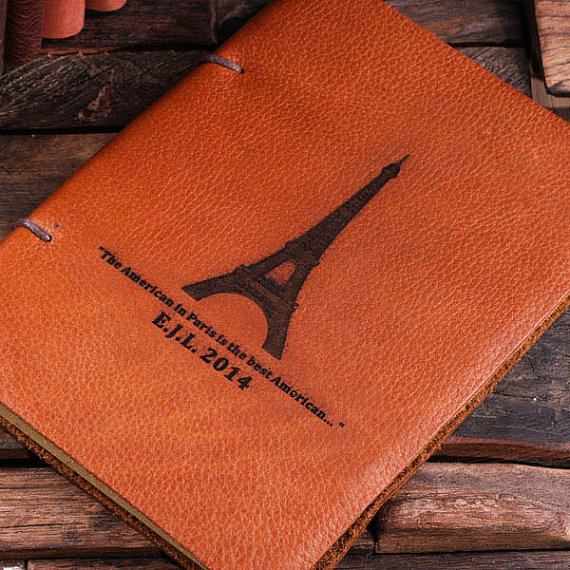Personalized Leather Notebook Journal Diary – Eiffel Design T-024205-00046 (1)