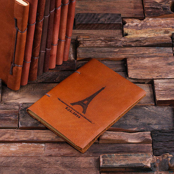 Personalized Leather Notebook Journal Diary – Eiffel Design T-024205-00046 (3)