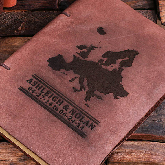 Personalized Leather Notebook Journal Diary – Europe Design T-024205-00053 (1)