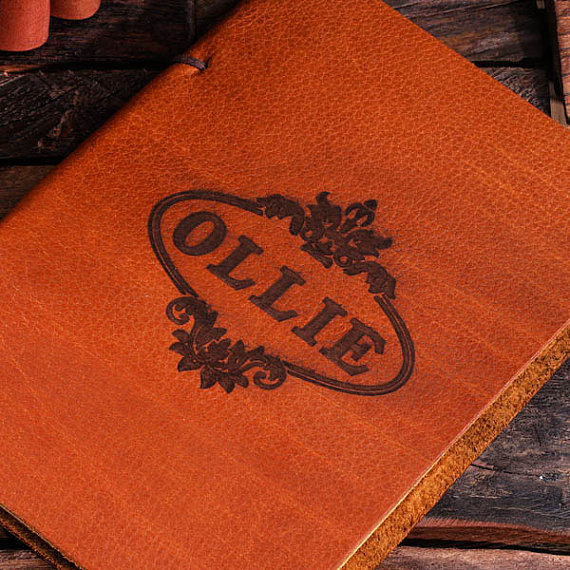 Personalized Leather Notebook Journal Diary – Standard Design T-024205-00041 (1)