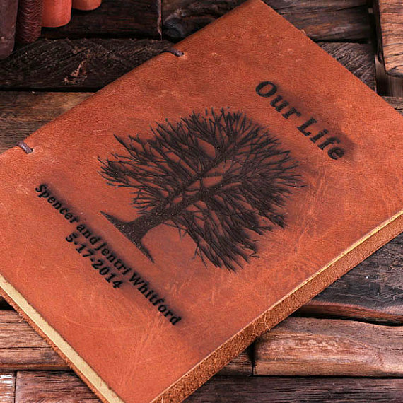 Personalized Leather Notebook Journal Diary – Tree Design T-024205-00054 (1)