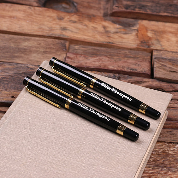 Personalized Metal Pen Set with Gold Hardware T-025072