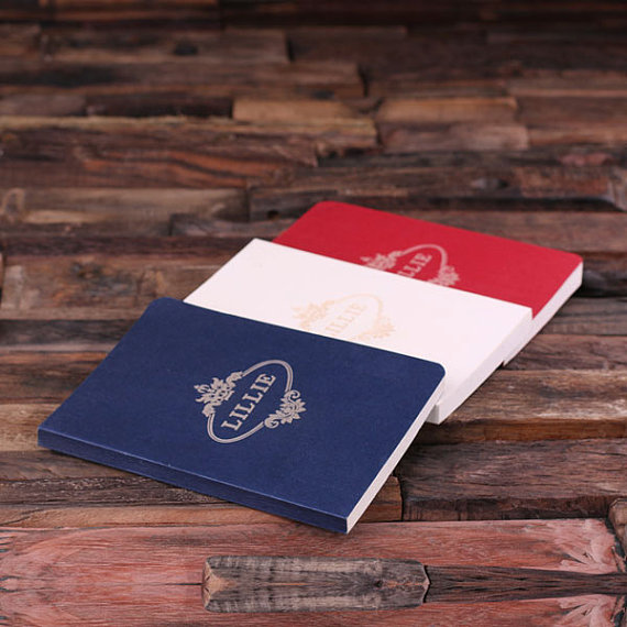 Personalized Portfolio Journal Set in Red, White & Blue 3 Set T-024863