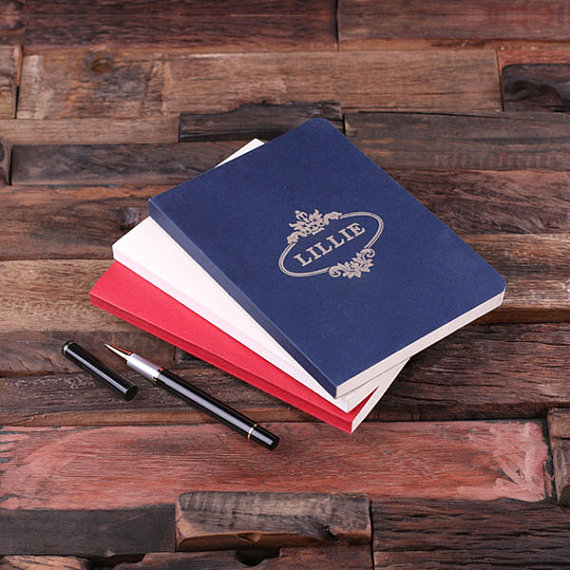 Personalized Portfolio Journal Set in Red, White & Blue with Personalized Pen No Incld T-024863
