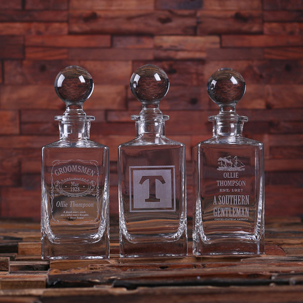 Personalized Round Lid Whiskey Decanter - Second Styles T-025161