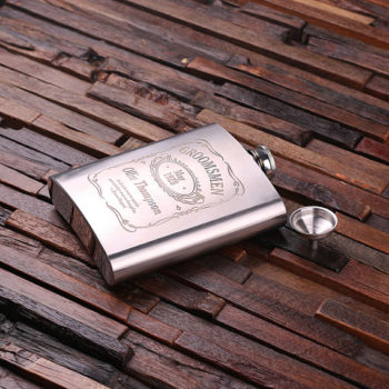 Muka Fiaschetta Personalizzata 18 Oz In Acciaio Inox Con Incisione Laser - Regalo Uomo Anniversario Compleanno