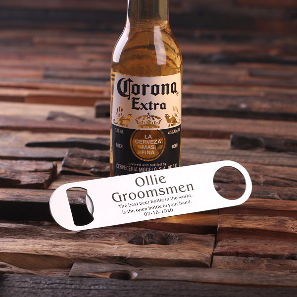 Personalized Stainless Steel Beer Bottle Opener Quote 2 Close Up T-025085