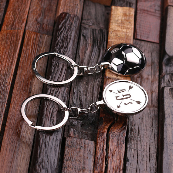 Personalized Stainless Steel Soccer Ball Keychains T-025076
