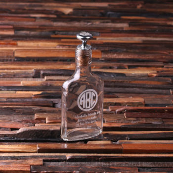 Personalized Vintage Style Whiskey Flask & Antique Stopper T-025137