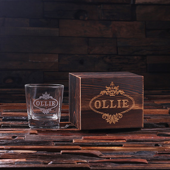Wooden Whiskey Glasses Set, Scotch Glass Set