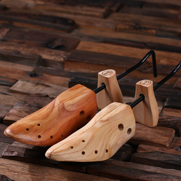 Personalized Wooden 2 Way Length & Width Shoe Stretcher Closeup T-025163